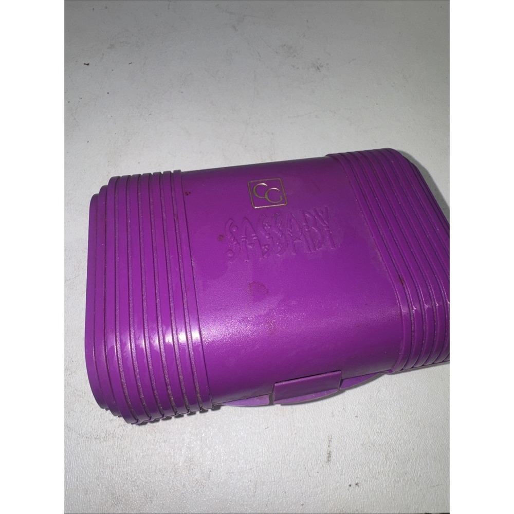 Sassaby Small Container With Mirror Make up Storage Travel Y2K 90s Vintage